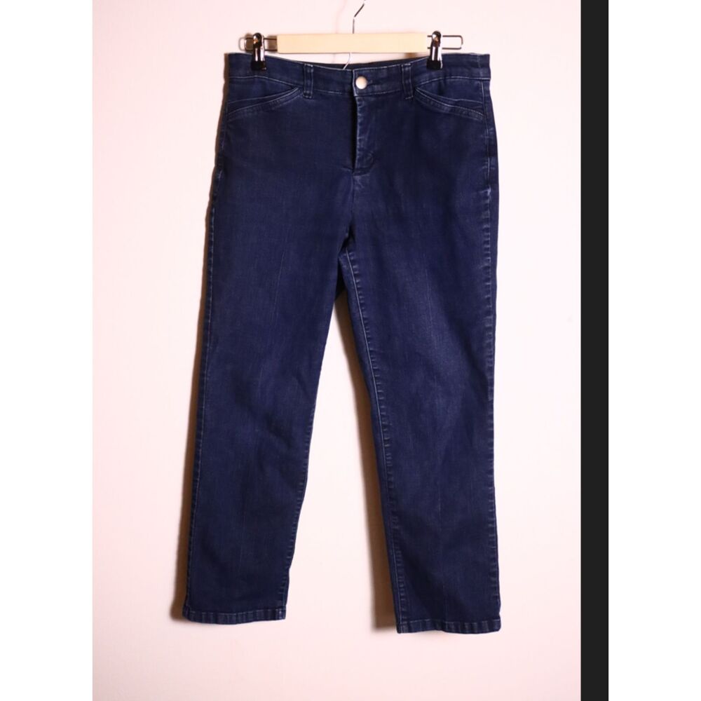 Christopher & Banks Petite Dark Wash Slimming Jeans 10P Elastic Waist